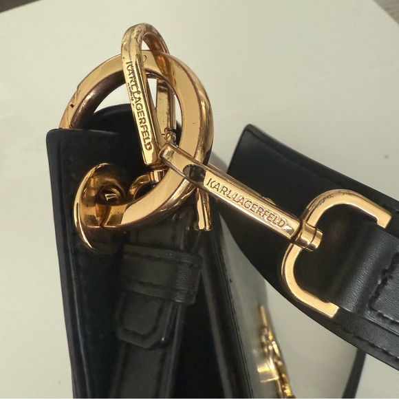 KARL LAGERFELD Kat Lock Leather crossbody 2 way bag - Picture 11 of 11